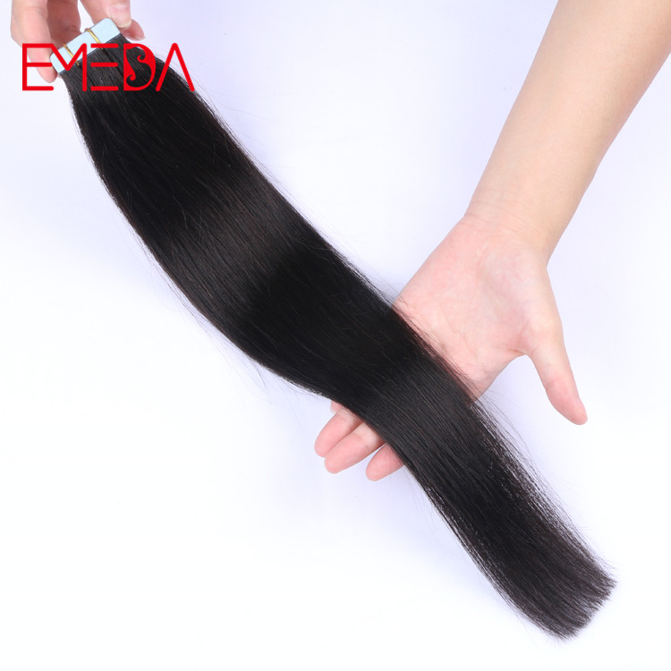 Double drawn virgin cuticle human hair extensions China tape in human hair factory YJ276